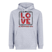 Heather Grey love all day every day Heavyweight Hoodie - MaliasSmallBusiness