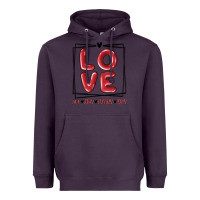 Plum love all day every day Heavyweight Hoodie - MaliasSmallBusiness