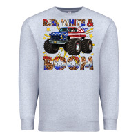Heather Grey red white and boom Premium Sweatshirt - texasbilliewilder