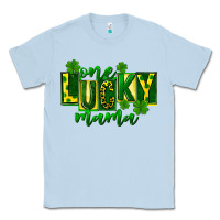 Dusty Blue one lucky mama st patricks Classic Tee - FaDigitalArtStudio
