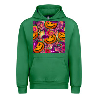 Emerald halloween witchy pumpkin seamless pattern Urban Hoodie - BundleAndBundleShop