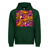 Forest Green halloween witchy pumpkin seamless pattern Urban Hoodie - BundleAndBundleShop