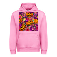 Fuchsia Pink halloween witchy pumpkin seamless pattern Urban Hoodie - BundleAndBundleShop