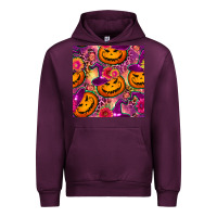 Mauve Wine halloween witchy pumpkin seamless pattern Urban Hoodie - BundleAndBundleShop