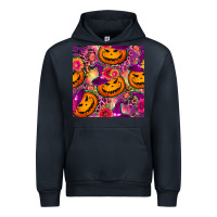 Navy halloween witchy pumpkin seamless pattern Urban Hoodie - BundleAndBundleShop