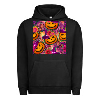 Pigment Black halloween witchy pumpkin seamless pattern Urban Hoodie - BundleAndBundleShop