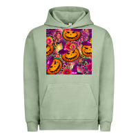Pigment Oil Green halloween witchy pumpkin seamless pattern Urban Hoodie - BundleAndBundleShop
