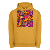 Pigment Peanut Butter halloween witchy pumpkin seamless pattern Urban Hoodie - BundleAndBundleShop
