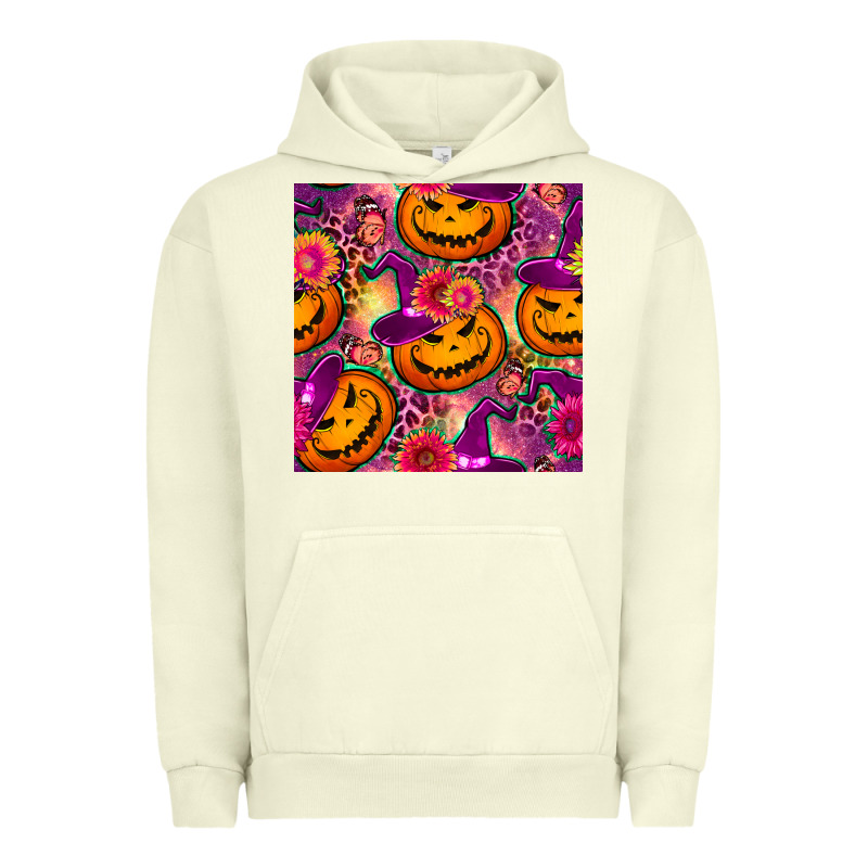 Halloween Witchy Pumpkin Seamless Pattern Urban Hoodie by BundleAndBundleShop | Teevron
