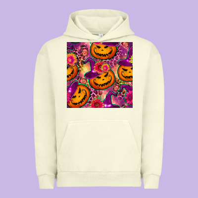 Halloween Witchy Pumpkin Seamless Pattern Urban Hoodie Designed By Bundleandbundleshop