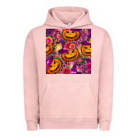 Pigment Salmon halloween witchy pumpkin seamless pattern Urban Hoodie - BundleAndBundleShop