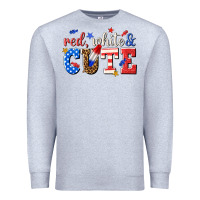 Heather Grey red white and cute billie wilder Premium Sweatshirt - texasbilliewilder