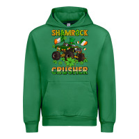 Emerald shamrocks crusher monster truck with shamrocks Urban Hoodie - AdoDesignShop
