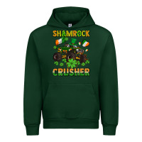 Forest Green shamrocks crusher monster truck with shamrocks Urban Hoodie - AdoDesignShop