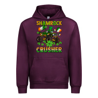 Mauve Wine shamrocks crusher monster truck with shamrocks Urban Hoodie - AdoDesignShop