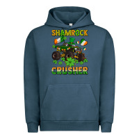 Pigment Midnight Navy shamrocks crusher monster truck with shamrocks Urban Hoodie - AdoDesignShop
