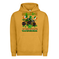 Pigment Peanut Butter shamrocks crusher monster truck with shamrocks Urban Hoodie - AdoDesignShop