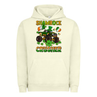 Pigment Pistachio shamrocks crusher monster truck with shamrocks Urban Hoodie - AdoDesignShop