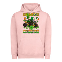 Pigment Salmon shamrocks crusher monster truck with shamrocks Urban Hoodie - AdoDesignShop