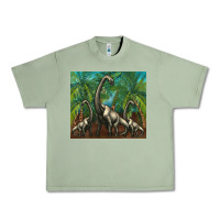 Oil Green brachiosaurus Urban Heavy Tee - Artiststas