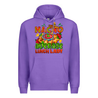 Purple nacho average lunch lady  with nacho Premium Hoodie - AdoDesignShop