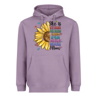 Lavender she is strong fearless warm loving mom Heavyweight Hoodie - MaliasSmallBusiness