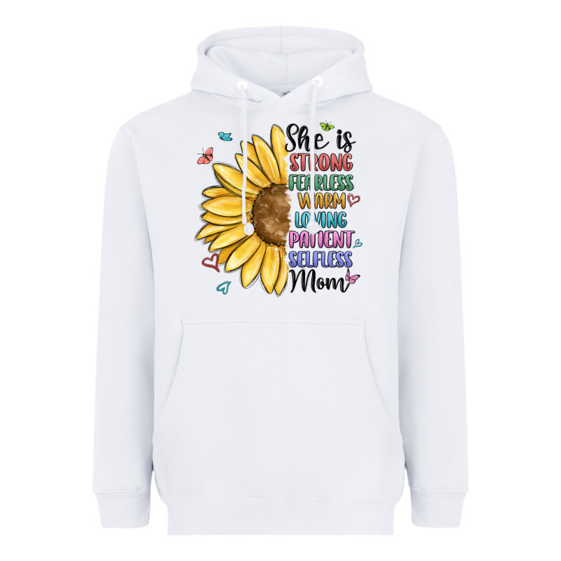She Is Strong Fearless Warm Loving Mom Heavyweight Hoodie by MaliasSmallBusiness | Teevron