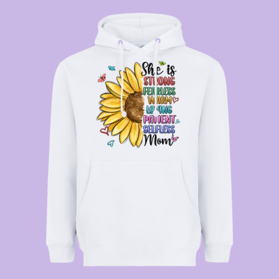 Heavyweight Hoodie she is strong fearless warm loving mom