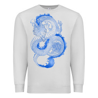 Dove Grey blue dragon Premium Sweatshirt - RanaPortraitStore