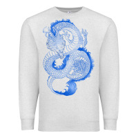 Oatmeal Heather blue dragon Premium Sweatshirt - RanaPortraitStore