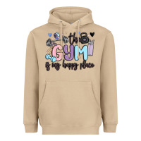 Mushroom the gym is my happy place Heavyweight Hoodie - MaliasSmallBusiness