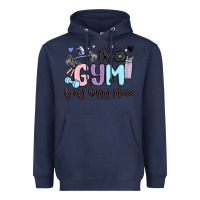 Navy the gym is my happy place Heavyweight Hoodie - MaliasSmallBusiness