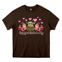 Chocolate Brown happy valentines day yoda Heavy Core Tee - CowhideDigitalArt