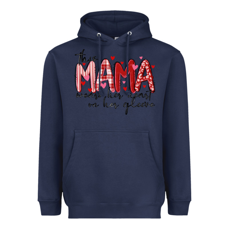 This Mama Wears Her Heart On Her Gleeve Heavyweight Hoodie by MaliasSmallBusiness | Teevron