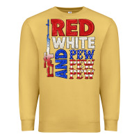 Antique Gold red white and pew pew pew Premium Sweatshirt - texasbilliewilder