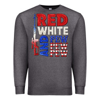 Charcoal Heather red white and pew pew pew Premium Sweatshirt - texasbilliewilder