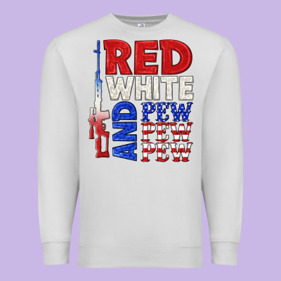 Premium Sweatshirt red white and pew pew pew