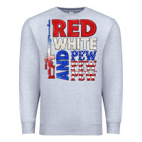 Heather Grey red white and pew pew pew Premium Sweatshirt - texasbilliewilder