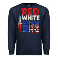Navy red white and pew pew pew Premium Sweatshirt - texasbilliewilder