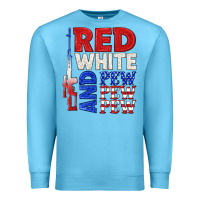 Ocean Blue red white and pew pew pew Premium Sweatshirt - texasbilliewilder