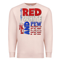 Pale Pink red white and pew pew pew Premium Sweatshirt - texasbilliewilder