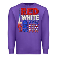 Purple red white and pew pew pew Premium Sweatshirt - texasbilliewilder