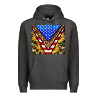 Charcoal Heather american sunflower and camouflage Premium Hoodie - AdoDesignShop