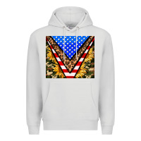 Dove Grey american sunflower and camouflage Premium Hoodie - AdoDesignShop