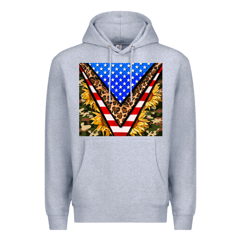American Sunflower And Camouflage Premium Hoodie by AdoDesignShop | Teevron