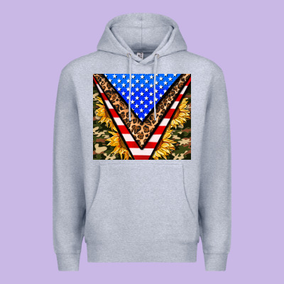American Sunflower And Camouflage Premium Hoodie Designed By Adodesignshop
