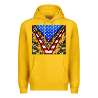 Lemon american sunflower and camouflage Premium Hoodie - AdoDesignShop