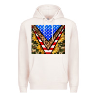 Pale Pink american sunflower and camouflage Premium Hoodie - AdoDesignShop