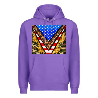 Purple american sunflower and camouflage Premium Hoodie - AdoDesignShop