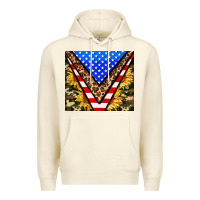 Sandshell american sunflower and camouflage Premium Hoodie - AdoDesignShop